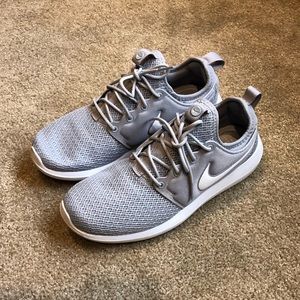 Nike Roshe women’s running shoes, gray, size 8